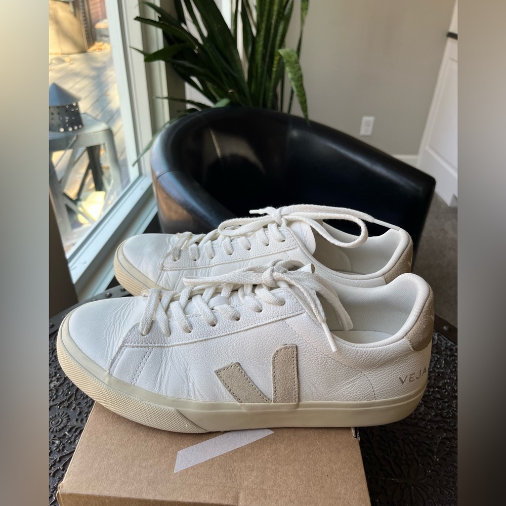 VEJA CAMPO LEATHER EXTRA WHITE ALMOND SNEAKERS 42.5 EU 11.5 - Picture 5 of 11